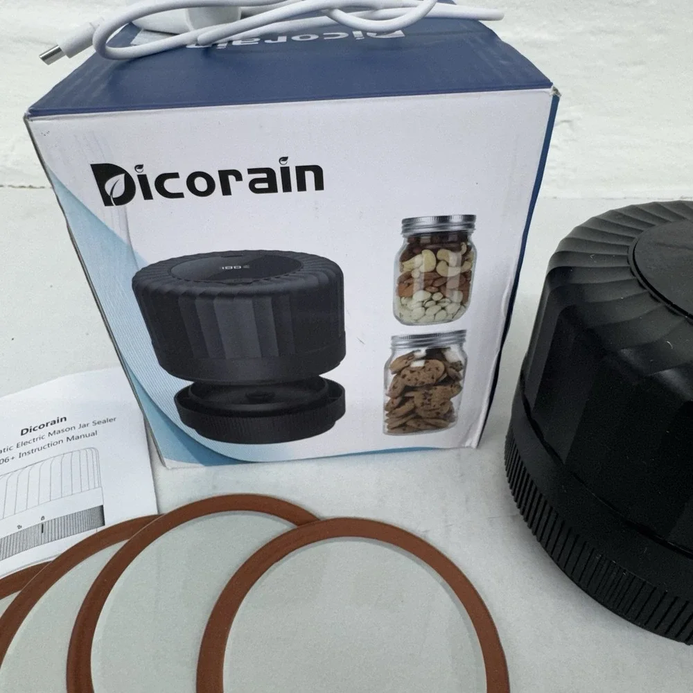 Electric Mason Jar Vacuum Sealer Kit VP06+ Wide & Regular Mouth w/ Lids & Opener